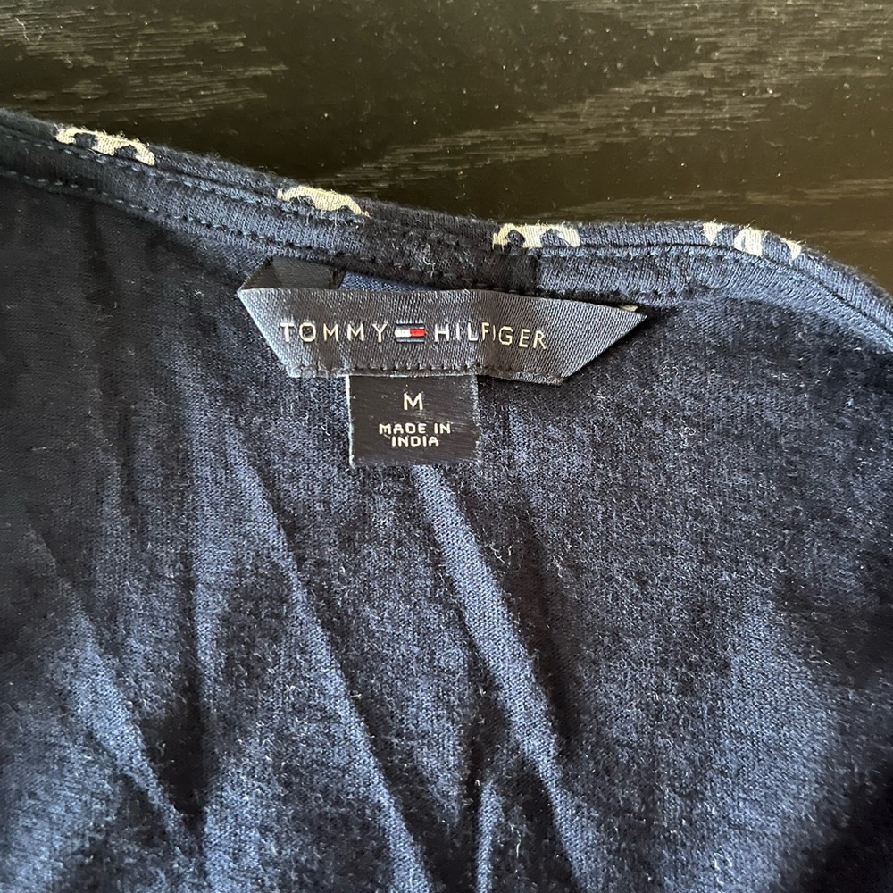 Tommy Hilfiger Navy Anchor Print Sleeveless Top - Picture 4 of 4